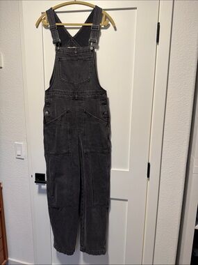 Madewell Charcoal Gray Denim Overalls